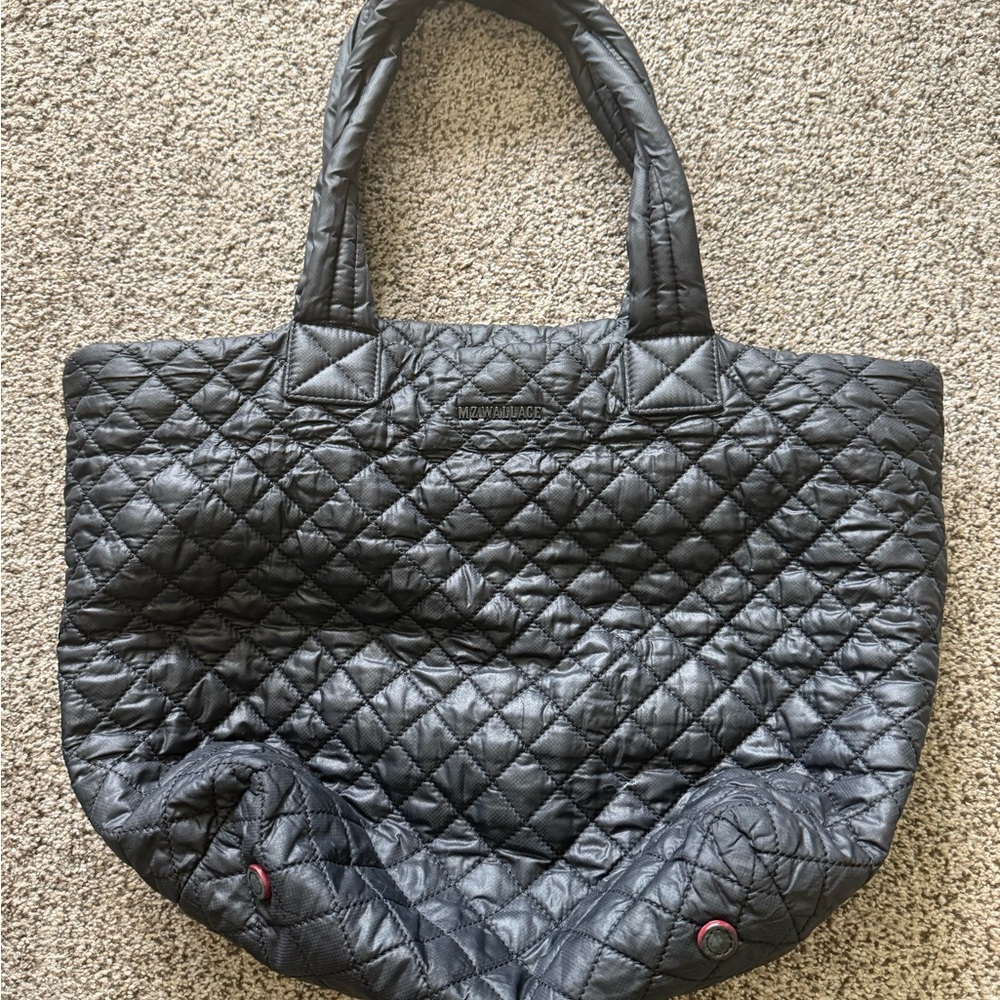 MZ Wallace Navy Medium Quilted Tote Bag
